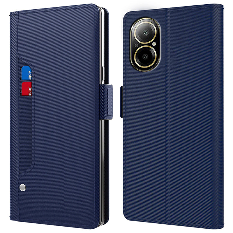 For Realme C67 4G Leather Case with Mirror PU+TPU Leather Stand Case Phone Cover with Card Holder For Realme C67 4G Leather Case with Mirror PU+TPU Leather Stand Case Phone Cover with Card Holder